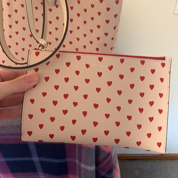 Nwt Kate spade all day heart printed pvc large tote bag - Picture 10 of 16